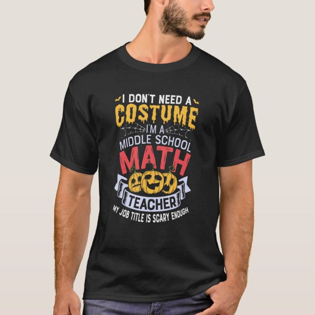 Mitten School Math Teacher Halloween Costume T Shirt (Framsida)