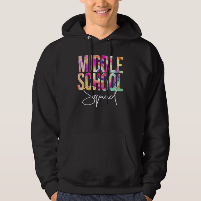 Mitten School Squad Tie Dye Back to school Appreci Hoodie (Framsida)