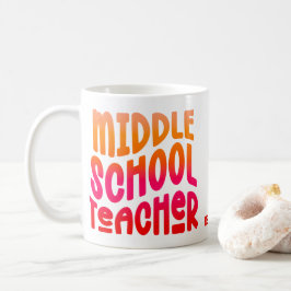 Mitten School Teacher Orange Red Ombre Text Kaffemugg