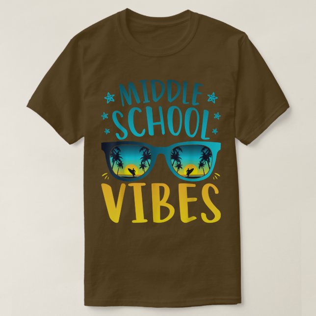 Mitten School Vibes Teacher Student Första dagen i T Shirt (Design framsida)