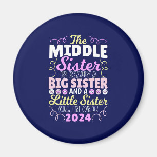 Mitten Sister 2024 - en stor och liten syster Magnet