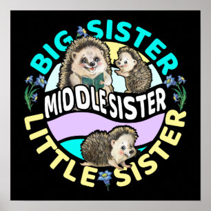 Mitten Sister är en stor och liten syster Poster