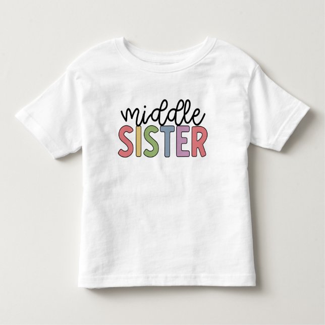 Mitten Sister Cute Matching Syskon T Shirt (Framsida)