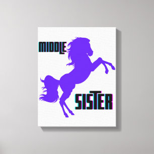 Mitten Sister Lila Pony Rearing Canvastryck