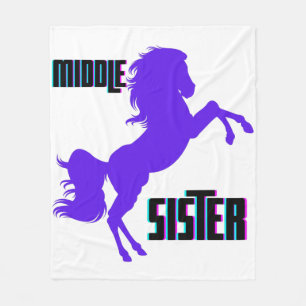 Mitten Sister Lila Pony Rearing Fleecefilt