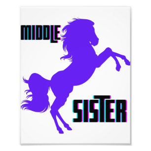 Mitten Sister Lila Pony Rearing Fototryck