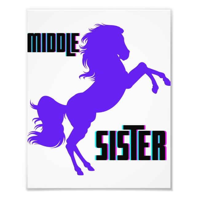 Mitten Sister Lila Pony Rearing Fototryck (Framsidan)