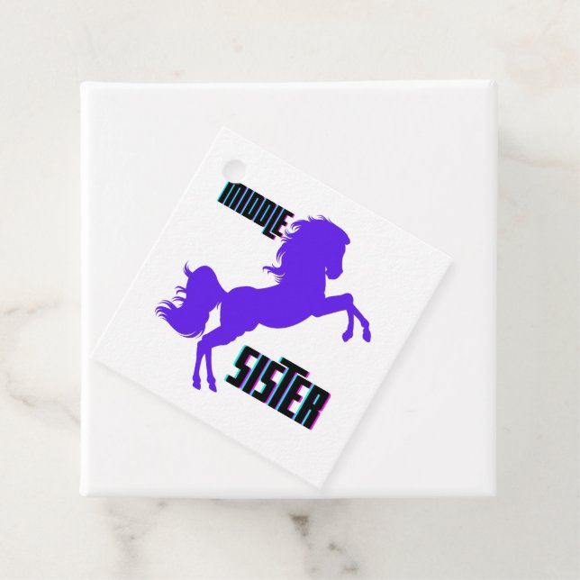 Mitten Sister Lila Pony Rearing Gåvor Etiketter (På plats)