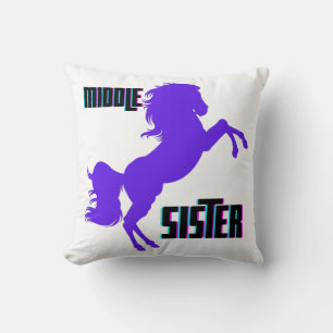 Mitten Sister Lila Pony Rearing Kudde