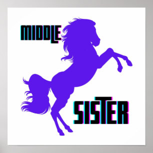 Mitten Sister Lila Pony Rearing Poster