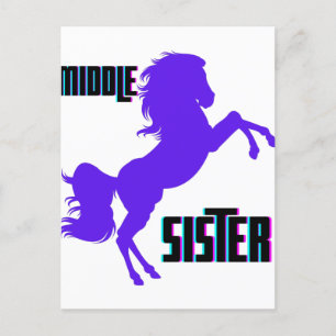 Mitten Sister Lila Pony Rearing Vykort