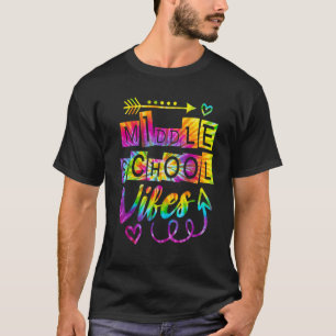 Mitten skola Vibes Back to school Tie Dye Teacher T Shirt
