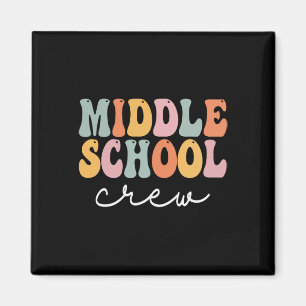 Mitten skolbesättning Retro Groovy Vintage första Magnet