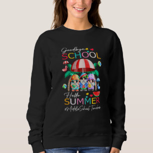 Mitten skolelärare Adjö Hej, sommartid T Shirt