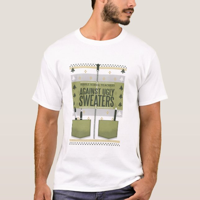 Mitten skollärare mot de fuktiga sötarna, långa t shirt (Framsida)