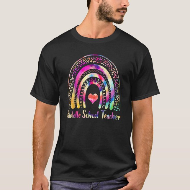 Mitten skollärare Tie Dye Rainbow tillbaka till Sc T Shirt (Framsida)