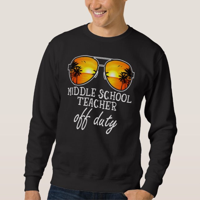 Mitten skollärare vid Duty Sunglasses förra dagen Lång Ärmad Tröja (Framsida)