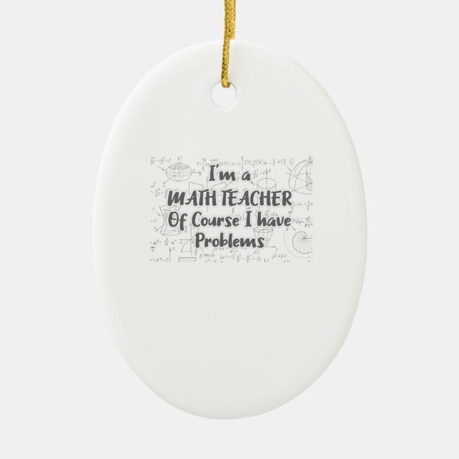 Mitten skolmatlärare har naturligtvis problem julgransprydnad keramik (Framsidan)