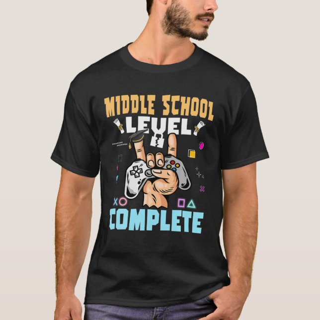 Mitten skolnivå - fullständig Studenten Gamer Clas T Shirt (Framsida)