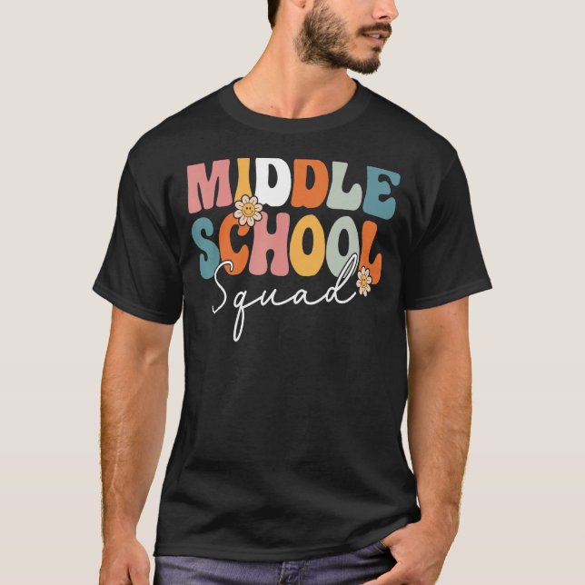 Mitten skoltorget Retro Groovy, första dagen T Shirt (Framsida)