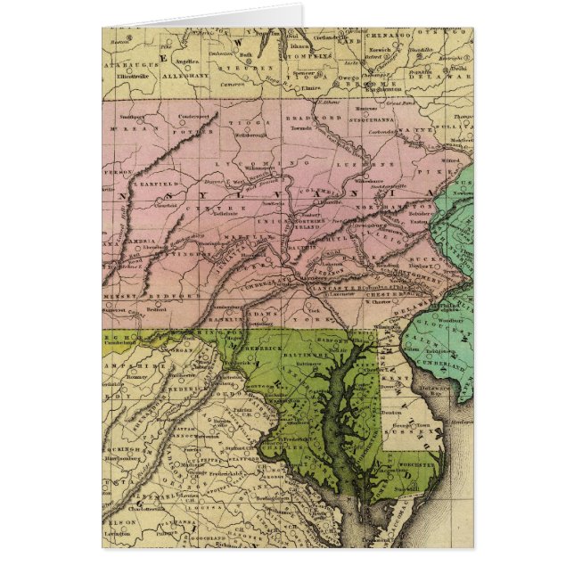 Mitten Stater Olney Karta Hälsningskort (Framsidan)