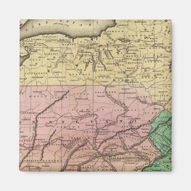 Mitten Stater Olney Karta Magnet (Framsidan)