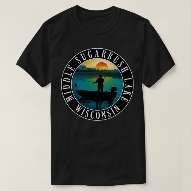 Mitten Sugarbush Sjö Wisconsin Canoeing T Shirt (Design framsida)