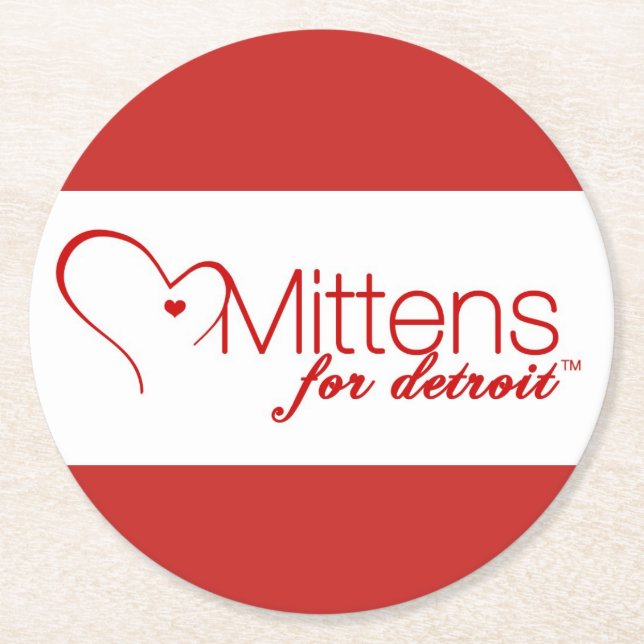 Mittens för den Detroit kustfartyget Underlägg Papper Rund (Framsidan)
