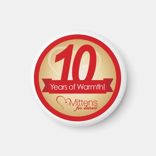 Mittens för Detroit 2-tums Round Magnet (Framsidan)