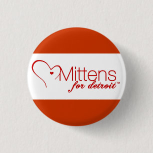 Mittens för Detroit Pinback knäppas Knapp