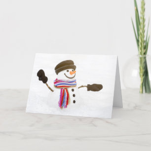 Mittens för Detroit Snögubbe Helgdag Card Kort