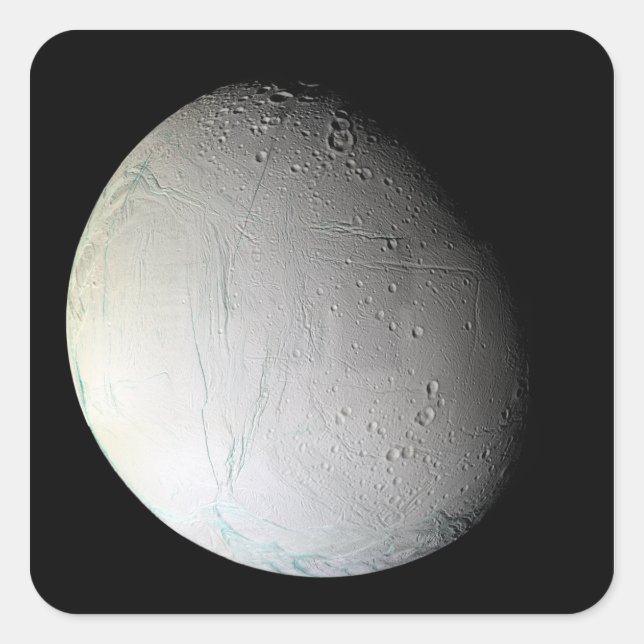 Mittens måne Enceladus 3 Fyrkantigt Klistermärke (Framsida)