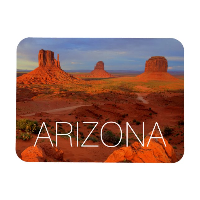 Mittens, Monument valley, AZ Magnet (Horisontell)
