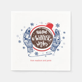 Mittens och Kakaolvarvet Winter Önskemål Helgdag Pappersservett