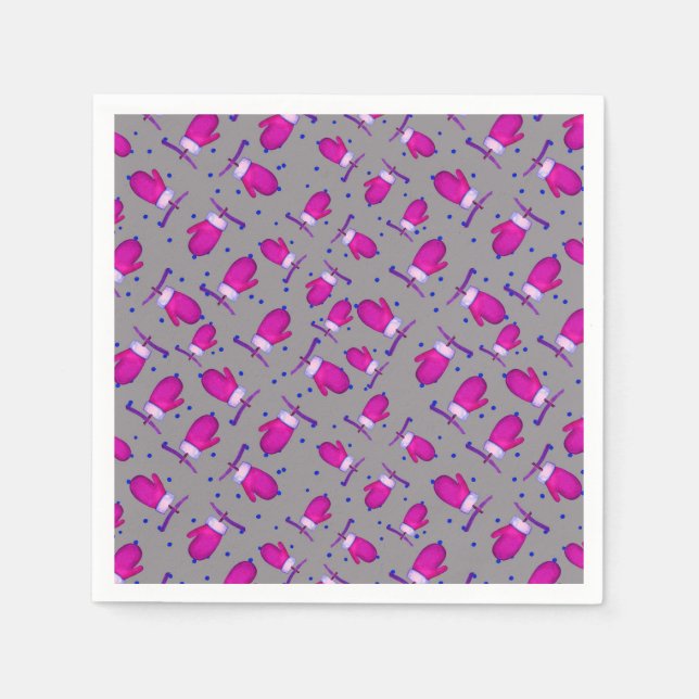 Mittens retro_grått pappersservett (Framsidan)