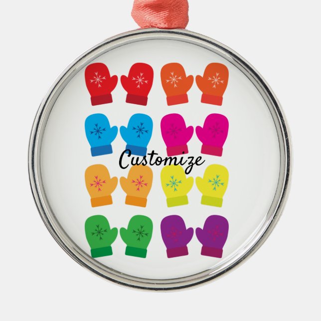 Mittens Thunder_Cove med flera färger Julgransprydnad Metall (Framsidan)