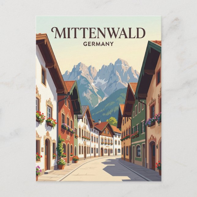 Mittenwald Tyskland Vykort (Framsida)