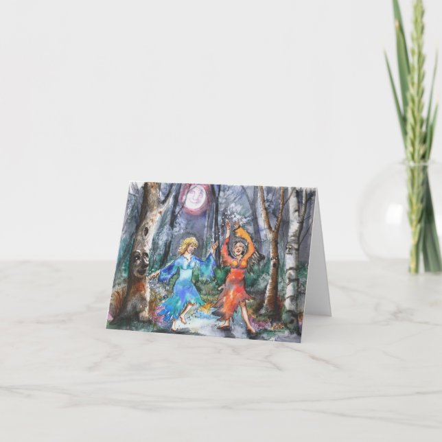 Mittet åldras älvor Notecard Kort (Framsida)