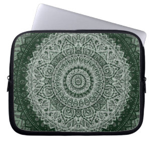 Mittet - grön hippy mönsterlaptop sleeve för ö