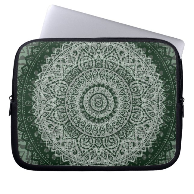 Mittet - grön hippy mönsterlaptop sleeve för östra (Framsidan)