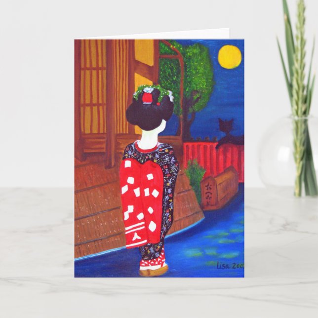 Mittkort för Geisha-hälsning Kort (Framsida)