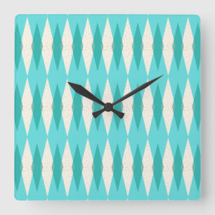 Mittonhundratalet Modern Argyle Square Wall Clock Fyrkantig Klocka