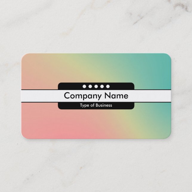 Mittstreck 5 - Övertoning Y,M,B,R, Mörk Busin Visitkort (Framsida)