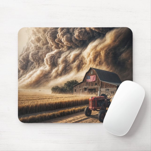 Mittväst-Plains Farm in a Dust Storm Musmatta (Med mus)