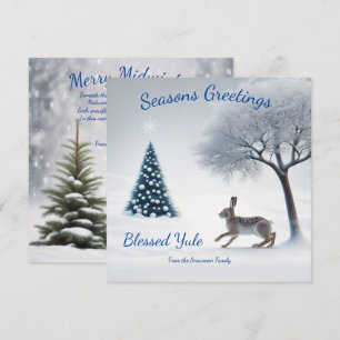 Mittvintern Hare: Personlig Solstice Julkort