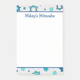 Mitzvah-anteckningar - Grå Davidstjärna Post-It Block