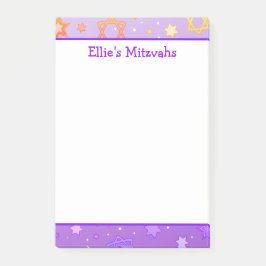 Mitzvah-anteckningar - Lila Davidsstjärna Post-it Block