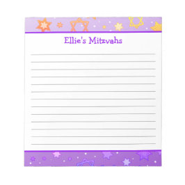 Mitzvah Anteckningsblock - David Lila Star