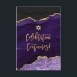 ✡ Mitzvah Celebration Watercolor Agate Purple  Tilläggskort<br><div class="desc">PixDezines Mitzvah Celebration Party enclosure card,  featuring modern art watercolor Agate in purple,  black with faux gold veins.   The design accented with faux gold Star of David.

 ✡ Copyright © 2011-2021 PixDezines™.  All rights reserved.

Inquiries to contact.pixdezines@gmail.com</div>