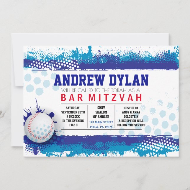 Mitzvah för BASEBALLSTÄNKpub inbjudan (Framsida)